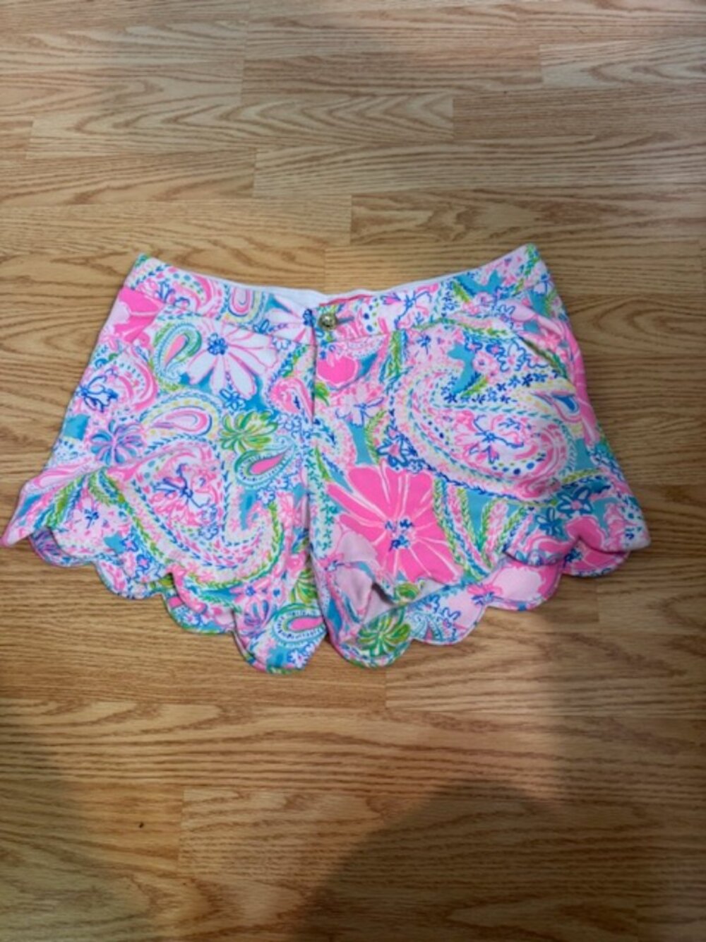 Lilly Pulitzer Buttercup Knit Shorts Multi Flock Full of Fun Sz 8 NWT $78